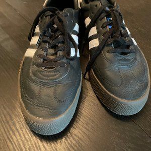 Adidas Black all leather Sambas Women Size 9